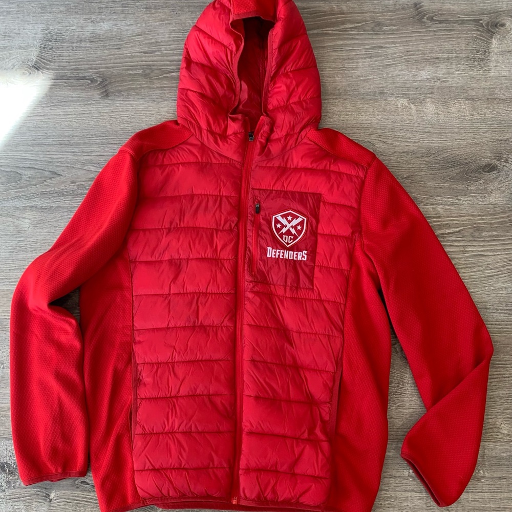 DC Defenders XFL winter puffer vest jacket